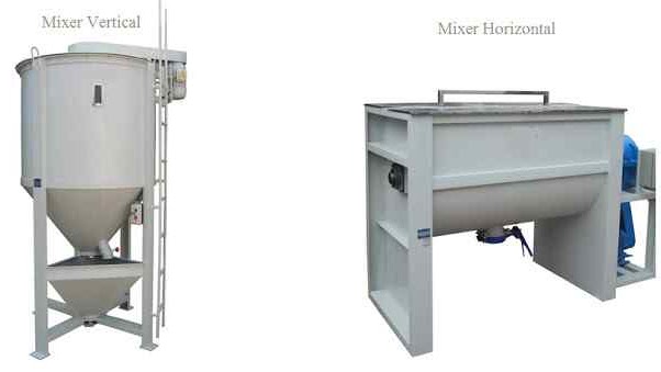mesin mixer pakan horizontal dan vertikal